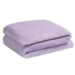 Brentfords Fleece Blankets for Kids, Small Fluffy Throw Ultra Soft Fleece Blanket Warm Throw Over Bedspread Single Beds Sofas Couch Kids Bedroom Blanket - Purple, 120 x 100cm