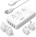 Ceptics 2000W Voltage Converter for Travel, 220V to 110V Converter w/Type C, E/F, G, I Plugs, 2000W Hair Dryer Outlet, 4 USB w/ 1 USB-C PD 18W Fast Charge