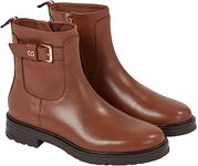 Tommy Hilfiger Women Low Boot Leather Ankle Boots, Brown (Natural Cognac), 6.5 UK