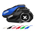 LEXIN G2P Motorcycle Helmet Communication Systems, Group Bluetooth Intercom Headset, FM Radio/6 Shells/Universal Pairing/Private Talk/Noise Cancellation, Fit for Snowmobile/ATV, 2 Pack