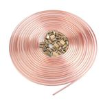 Brake Pipe Copper Coated Tubing 32.8Ft. of 3/16" Automotive Replacement Brake Lines Kit with 20 Nuts Fittings and 12 PCS Brake Pipe Fittings Assortment(32.8Ft. of 3/16")