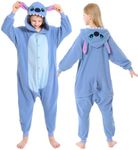 CANASOUR Polyster Unisex Child Halloween Animal Cosplay Costume Chirstmas Anime One-Piece Onesie for Girls Boys 10-12 Years(10(125#), Blue)