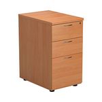 Office Hippo Heavy Duty Pedestal Filing Cabinet, File Cabinet, Office Cabinet, Lockable Filing Cabinet Office Storage, A4/Foolscap - Beech, 3 Drawer