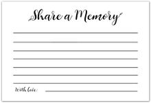 TENTADO Share A Memory Cards, Pack of 50, Memory Cards for Celebration of Life, Wedding, Showers, Birthdays, Funeral, Retirement, Graduation, Funeral Guest Book Alternative Advice Game, 4x6 Inch.