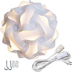 Lightingsky Ceiling Pendant DIY IQ Jigsaw Puzzle Lamp Shade Kit with 15 Feet Hanging Cord (White, Medium-30cm)