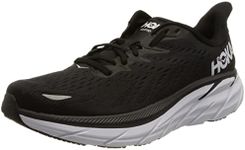 HOKA ONE ONE Women's Clifton 8 Running Shoes, Black/White, 5.5 UK 38 2/3 EU