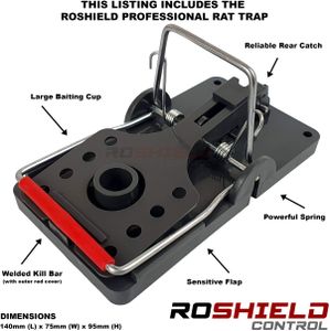 ROSHIELD Rat Traps, 4-Pack – Durable Rodent Control