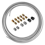 Galvanized Steel Brake, Fuel, Transmission Line Tubing Coil and Fitting Kit, 3/16 x 25