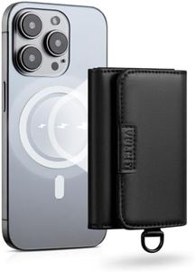 VULKIT Magnetic Card Case for Max. 8 Bank Cards, Vegan Leather Phone Card Wallet Compatible with iPhone 12-15 Generations, Black