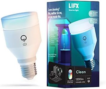 LIFX Clean A60 1200 lumens [E27 Edison Screw], Full Colour with Antibacterial HEV, Wi-Fi Smart LED Light Bulb, No bridge required, Compatible with Alexa, Hey Google, HomeKit and Siri.