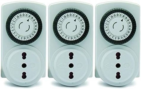 Electraline 3333 Kit 3 pezzi, Programmatore Timer meccanico giornaliero, 3680 W, 250 V, Set di 3
