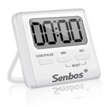 Digital Kitchen Timer, Senbos High Decibel Loud Alarm Magnetic Countdown Countup Cooking Timer, Digital Timer Event Timer Silent Classroom Timer with Large LED Display for Kids and Seniors, White