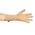 Medical Compression Hand Glove upto Mid-fore Arm || Open Fingers || MODERATE COMPRESSION || COTTON || UNISEX || BURN Recovery Support || Control Swelling || (Large- Right Hand, Beige)