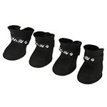 Dog Waterproof Boots, 4 Pcs Cute Pet Waterproof Booties Protective Rubber Rain Shoes Candy Colors, Anti-slip Silicone Design(L Black Color)