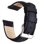 Ritche Genuine 24mm Leather Watch Band Classic Vintage Quick Realease Watch Bands for Men Women Compatible with Timex Expedition Fossil Seiko Black Watch Strap