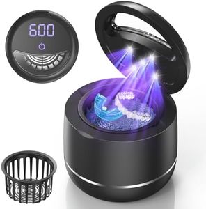 Miorcols Ultrasonic Retainer Cleaner, 48kHz Denture Cleaner Machine with Dual Mode Digital Timer for Braces, Night Guard, Mouthguard, Toothbrush, Jewelry, 7.8OZ Dental Cleaning Pod