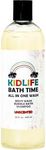 Kidlife Natural Bath Time 3 In 1 Shea & Organic Aloe Body Wash- No Phenoxyethanol Unscented 15 Oz. Kids Head to Toe All in one Bath and body Soap. Bubble Bath, Bodywash and Shampoo by KJ3 Essentials
