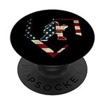 High School Girls Softball Hind Catcher Gear Grunge USA Flag PopSockets Swappable PopGrip