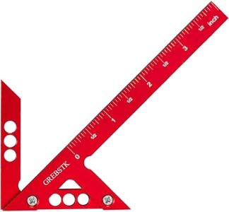 GREBSTK Mini Center Line Scriber, Aluminum Alloy Center Finder, British Units Woodworking Marking Tool with 45 90 Degree Angle Scribing Gauge, 4 inch Scale
