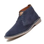 LOUIS STITCH Chukka Boots Men| Suede Leather Boots for Men| High Ankle Boot| Formal Office & Business Wear Shoes | Hiking Boots for Men | Stitch Down Desert Boots | Size-UK08 Blue [LSSDSUCKBGBU]