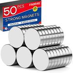 FINDMAG 50Pcs Small Strong Neodymium Magnets, 15x3mm Small Round Rare Earth Magnets Neodymium Disc Fridge Magnets for Crafts, Whiteboard, Scientific Models, Dry Erase Board, Office Magnets