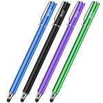 Bargains Depot 2-in-1 Rubber Stylus(4pcs) (Black/Blue/Purple/Green)