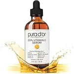 PURA D'OR 20% Vitamin C Serum (118 mL) With Hyaluronic Acid, Ferulic Acid, Vitamin E, Super Anti-Oxidants, Argan Oil & Aloe Vera - Professional Strength