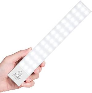 BLS LED Closet Light, 36-Led Motion Sensor Under Cupboard Lights, Large 1500mAh LED Lights Rechargeable Battery Powered, Indoor Battery Lighting, Wardrobe Light, Stick on Lights Wireless Closet Light