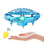 Flying Toy Mini Drone for Kid, Hand Controlled Flying Ball with LED Light, UFO Helicopter with 2 Speed, Easy Indoor Outdoor Levitation Drone with 360° Rotating Toy Gift for Boy Girls (Blue)