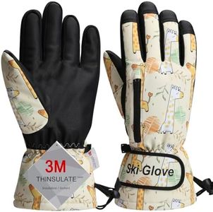 Odtmger Warm and Breathable Snow Gloves - Waterproof and Anti-Slip Ski Gloves for Boys & Girls, Men & Women