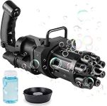 Wondai 8-Hole Electric Gatling Bubble Gun for Kids – Bubble Launcher Machine with Soap Solution for Indoor & Outdoor Play – Fun Toy for Toddlers, Boys & Girls