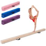 SPOTRAVEL 7FT Folding Gymnastic Beam, Portable Floor Balance Beam with Carrying Handles and Anti-Slip Base, Extra Firm Gymnastic Equipment for Toddlers, Gymnasts & Cheerleaders (Brown)