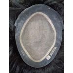 Mahaganpati creations 100% remy human hair pu diamond front line Australian miraj front line HAIR patch for men/hair toupee/hair pieces/hair system for men (7 * 5, Black)