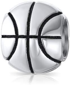 Bling Jewelry Tutte Le Squadre Americane Di Atleti Coach Alethic Basketball Charm Bead Per Donne Adolescenti Ossidato .925 Argento Adatto A Bracciale Europeo