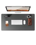 YSAGi Leather Desk Mat, Large Mouse Mat, Non-Slip Desk Pad, Waterproof Leather Table Protector Writing Pad for Office and Home (60 x 35 cm, Dark Grey)