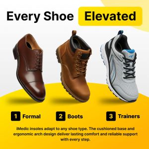 iMedic Orthotic Insoles for Plantar Fasciitis, Size M UK 7.5-8.5 – Arch Support Shoe Inserts for Men & Women