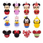 Hallmark Disney Mickey Mouse and Friends 11" Miniature Countdown Calendar Paper Tree with 1.5" Mini Ornaments, Set of 13, Shatterproof