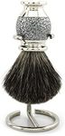 Black Badger Hair Brush with Stand 