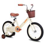 JOYSTAR 16 Inch Kids Bike with Training Wheels for 4 5 6 7 Years Old Girls, Kids Bicycle with Front Basket, Children Cycle, Beige