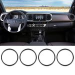 Kujunpao for Toyota Tacoma Outer AC Vent Decoration Rings Dash Dashboard Air Conditioner Air Outlet Vent Cover Trim Compatible with Toyota Tacoma 2016-2021 4pcs(Black)