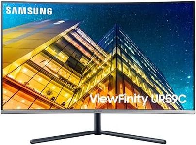 SAMSUNG 32" UR59 Series ViewFinity 4K UHD (3840x2160) Computer Monitor, Curved, HDMI, Display Port, 3-sided border-less, Eye Saver Mode LU32R590CWNXZA, Black