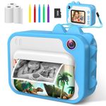 Camera for Kids Instant Print, 12MP Kids Instant Camera Ink Free Print Digital Camera for Kids Aged 3-12 with 32GB SD Card,Color Pens,Print Papers Christmas Birthday Gifts(Blue)