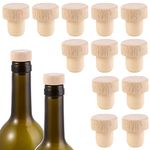 Abeillo 12 Pieces Wine Bottle Stoppers, T Shaped Wine Bottle Corks Reusable Wooden and Rubber Wine Cork Stopper Sealing Plug Bottle Cap for Wine Beer Bottles Crafts