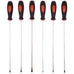 6 Pcs Professional Extra Long Reach Screwdriver Set Phillips & Slotted DIY Hand Workshop Tools Soft Grip Handles Magnetic Tip UK FREE P&P