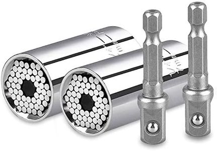 Universal Socket, Professional Socket Grip Adapter 1/4 to 3/4 inch (7-19mm) Ratchet Wrench Power Drill Adapter Tools Gifts for Men Him Husband Dad Father DIY Handyman