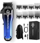 SUPRENT PRO Hair Clippers for Men Professional - 7000 RPM Powerful Cordless Hair Clippers with Ceramic Taper Blade, Zero-Gapped Barber Clippers Set - Type C Rechargeable, Gifts for Men (Blue)