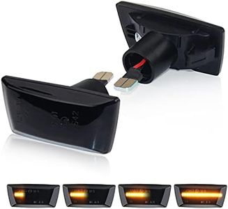 D-Lumina Dynamic Sequential LED Side Indicators Compatible with O-pel Adam Astra H Corsa D Corsa E Insignia A Meriua B Zafira B, Smoked Lens Dynamic Amber Lamps Pack of 2