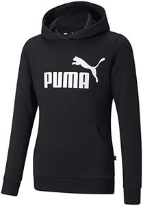 PUMA Girl's Essential Logo Fleece Hoodie, Black, M