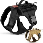 ALBCORP Tactical Dog Vest Harness - Heavy Duty, No-Pull Training Vest for Large Breeds, Military Service Dog Vest with Front Leash Clip, Hook & Loop Panels, Padded Handle