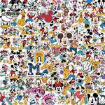 100Pcs Cute Cartoon Stickers, Mickey & Minnie Mouse Princess Stickers for Kids, Vinyl Waterproof Graffiti Decals for Laptop Water Bottles Phone Skateboard Bicycle Luggages